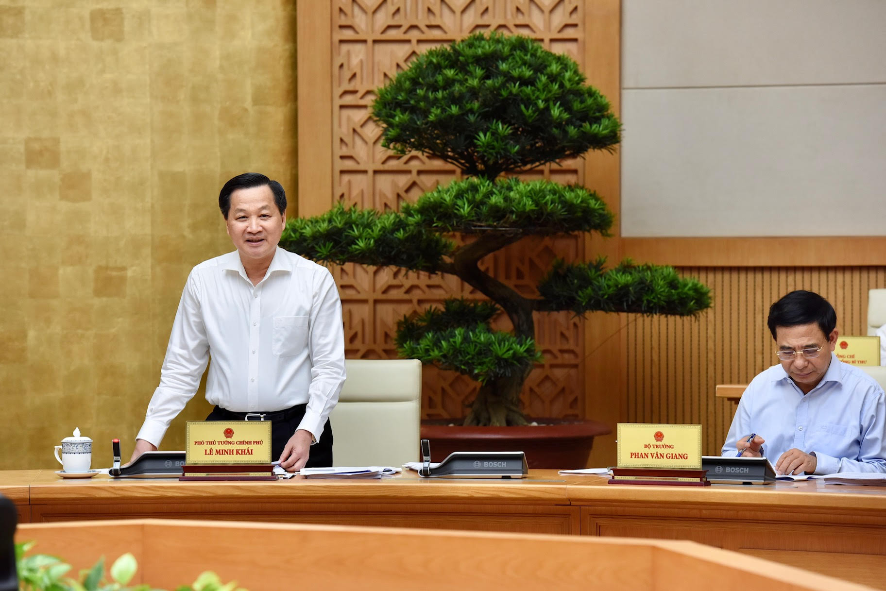 Phó Thủ tướng Lê Minh Khái phát biểu.